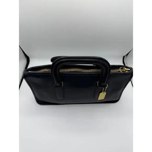 RARE NYC Vintage Coach Navy Slim Satchel Bonnie Cashin Era + Brass Tag - Picture 4 of 14